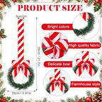 Retrowavy 12 Pcs Mini Christmas Kitchen Cabinet Wreaths with Candy Cane Bow - Image 2