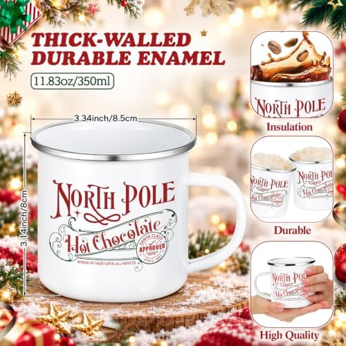 Yaomiao 30 Pcs North Pole Christmas Coffee Mugs, Stainless Steel, Enamel - Image 2