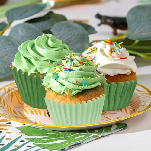 600 Pack Sage Green Cupcake Liners Dark Green Light Green Baking Cups Gradient Green Muffin Liners for Cupcake Wrappers Wedding Bridal Baby Shower Birthday Party - Image 5