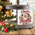 Funny Christmas Decorations Indoor, Santa Claus Wooden Sign Wine Decor - Image 7