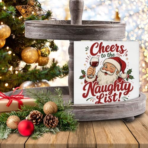 Funny Christmas Decorations Indoor, Santa Claus Wooden Sign Wine Decor - Image 7