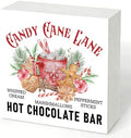 Candy Cane Lane Hot Chocolate Bar Sign, Christmas Kitchen Wood Box Decor by Unknown
