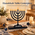 Hanukkah Sign, Metal Menorah Decor for Home Table, Mantel & Shelf - Image 2