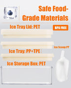 Brigii Ice Cube Tray with Lid&Bin, Ice Cube Mold with 56 Cubes, Stackable Ice - Image 4