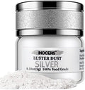 Silver Luster Dust Edible - 5 Grams Food Grade Vegan Cake Shimmer Dusting Powder, Edible Metallic Powder for for Cake Decorating, Baking, Fondant, Chocolate, Drinks, Cookies Painting & More by INOCERIS