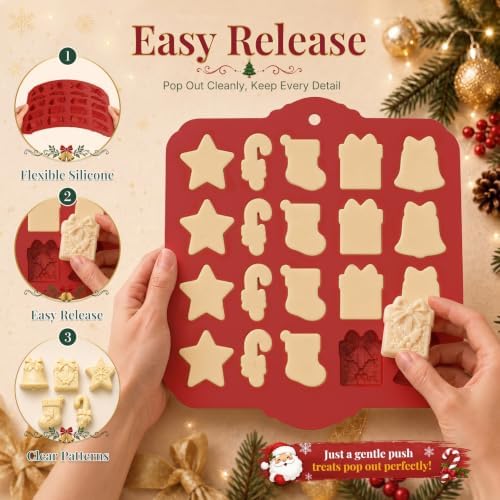 3D Christmas Silicone Molds, Xmas Baking Mold for Cakes, Handmade Soap, Chocolate, Jello, Candy and Candles - Image 5