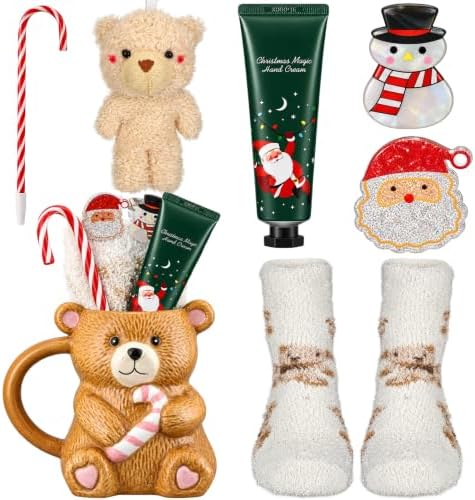 Newtay 7 Pcs Christmas Mug Gift Set Xmas Bear Ceramic Coffee Cup Decoration by Newtay