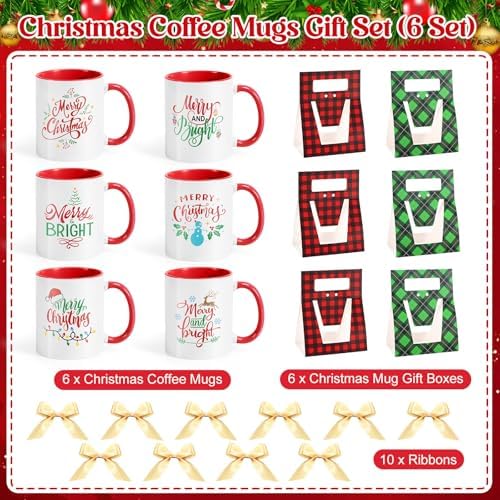LemonRoad 6 Sets Christmas Coffee Mugs with Mug Boxes - Image 2