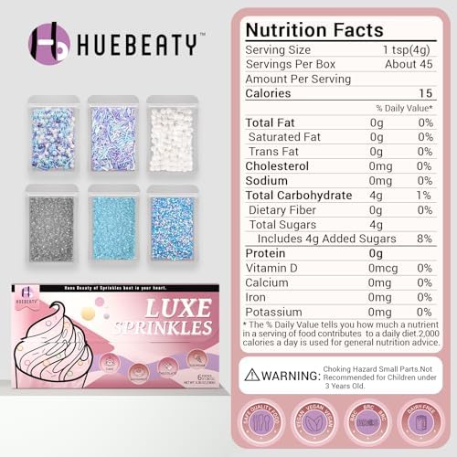 Frozen Sprinkles, Blue Purple Winter Snowflake Sprinkles for Cakes, 180g - Image 2