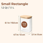 ComSaf 1.2 Qt Rectangle Glass Storage Containers - Image 2