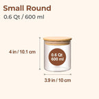 ComSaf Airtight Glass Food Storage Jars Set of 6, 0.6 Qt Clear Glass Food - Image 2