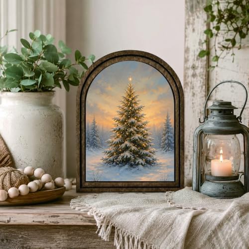 Christmas Tree Arched Table Sign, Rustic Winter Farmhouse Decor - Image 6