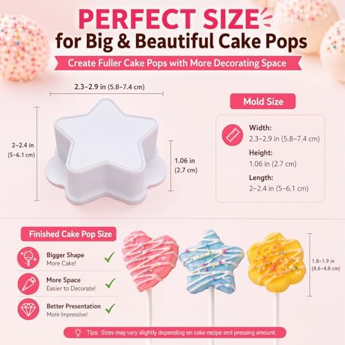 10 Pcs Cake Pop Molds Set with 100 Sticks - Image 4