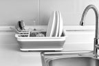 BNYD Plastic Collapsible Dish Drying Rack, Foldable Dinnerware Drainer Organizer - Image 4