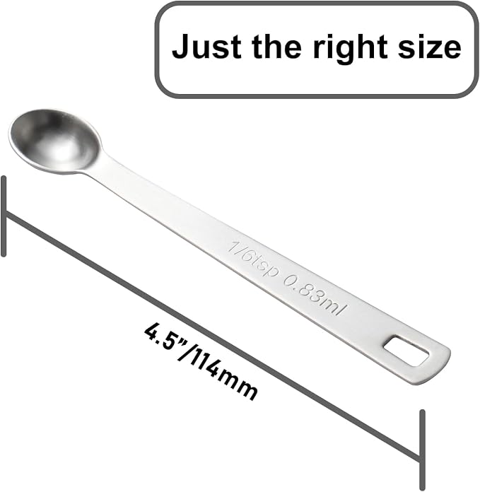 2PCS 1/6 Teaspoon Single Tiny Measuring Spoon, Small Individual Stainless Steel - Image 2