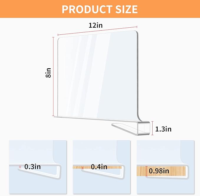 Acrylic Shelf Dividers, Closet Shelf Separators - Image 4