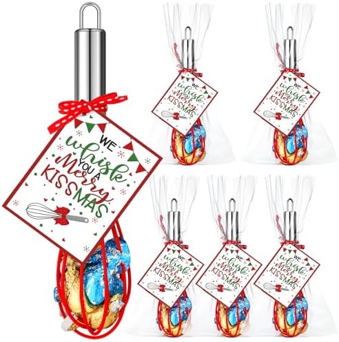 Nuogo 24 Sets Christmas Neighbor Whisks Gifts with Cards, 8 Inch by Nuogo