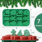 HKNMTT Christmas Silicone Chocolate Molds, 4 PCS Candy Baking Moulds, 3D Snowflake Cane Snowman Xmas Tree Gingerbread Man Santa Claus Gift Box Shape Mold for DIY Handmade Soap Candles Jello - Image 4