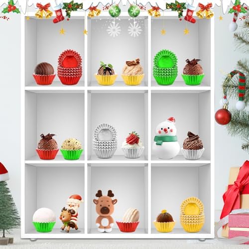 400pcs Christmas Mini Foil Cupcake Liners Golden Red Green Silver - Image 3