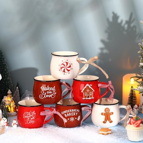 Sawysine 6 Set Christmas Coffee Mugs, Holiday Gift, Chic Style - Image 4
