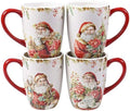 Christmas Story 22 oz. Mugs – Set of 4 Large Ceramic Holiday Coffee Cups with Red Handle & Vintage Santa Art – Festive Hot Cocoa or Tea Mugs for Winter Mornings by CERTIFIEDINTERNATIONAL
