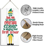 The Best Way To Spread Christmas Cheer, Winter Seasonal Wall Art Hanging Wooden Sign Merry Xmas Holiday Decorations for Home Outside Indoor - Image 5