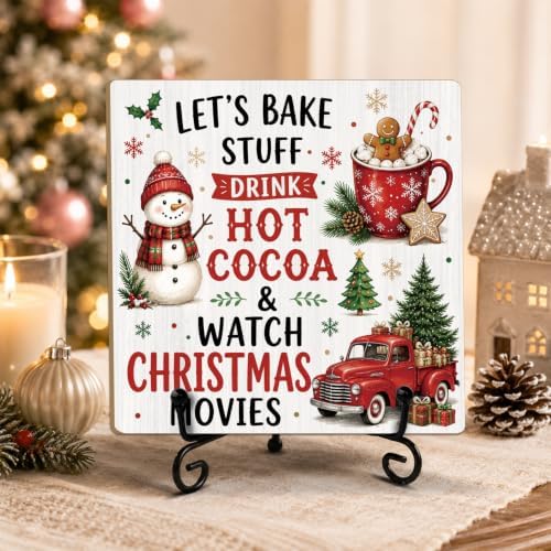 Christmas Wooden Signs Xmas Decor Wood Plaque with Support Stand - Image 5