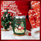 MEZMUT 12 Oz Insulated Christmas Wine Tumbler with Lid Straw (Green,1) - Image 6