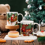 Whaline 4Pcs Vintage Christmas Mug Set 12oz Santa Snowman Coffee Mug Ceramic Xmas Winter Party Cups for Home School Office Housewarming Gift - Image 5
