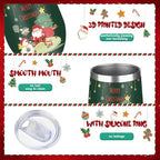 MEZMUT 12 Oz Insulated Christmas Wine Tumbler with Lid Straw (Green,1) - Image 3