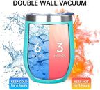 MEZMUT 12 Oz Insulated Wine Tumbler Bulk with Lid Wine Glass(Teal,4 Pack) - Image 3