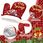 Qinyoung 48 Pcs Christmas Kitchen Oven Mitts Pot Holders, Black Santa - Image 5