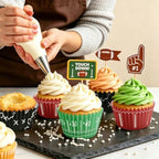 SANNIX 450pcs Football Cupcake Liners Baking Cups Rugby Cupcake Wrappers - Image 6