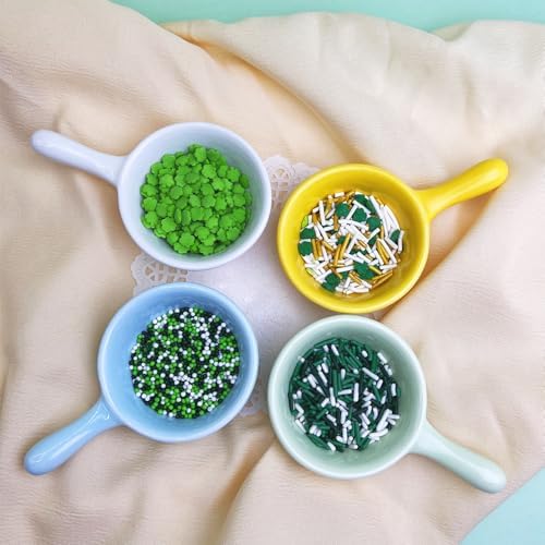 Green Sprinkles for Cake Decorating, ST Patricks Day Spring Sprinkles Mix with Shamrock Clover Jimmies Nonpareils for Ice Cream Cupcakes Baking Cookies Cake Topping - Image 6