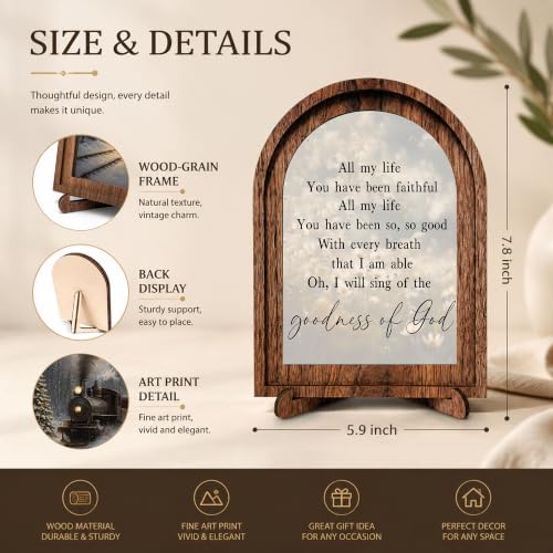 Goodness of God Arched Decor, Faith Table Sign, 5.9x7.9 - Image 2