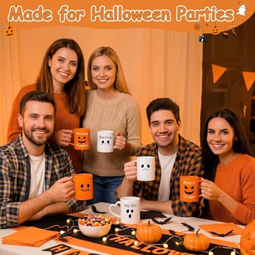 Halloween Coffee Mugs with Heart Handles, 6 Pack 10 Oz Cups - Image 6