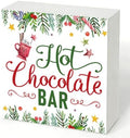 Hot Chocolate Bar Wood Box Sign, Christmas Kitchen Decor for Shelf by Unknown