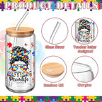 SiliFine Autism Teacher Appreciation Gifts, 6 Pcs Glass Cups with Lids - Image 4