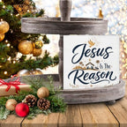 Christian Christmas Decor, Jesus is the Reason Christmas Wooden Sign - Image 7