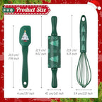 Christmas Spatula Whisk Rolling Pin, 6 Pcs, Green,Red - Image 2