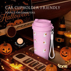 YOME 17oz Halloween Ceramic Lined Insulated Coffee Mug with Infuser for Women Gift | One-handed Pop Open Lid | Stainless Steel |Keep Drinks Cold and Hot| 100% Leak Proof - Image 7