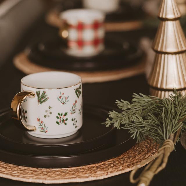 Sweet Water Decor Holiday Greenery Coffee Mug, 14oz China Christmas Mug with Gold Handle, Large Holiday Winter Cup for Coffee, Tea & Hot Chocolate, Stocking Stuffer Gifts for Women - Image 5