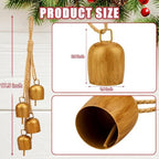 Christmas Bells for Decoration, Vintage Gold Bells with Jute Hanging Rope - Image 2