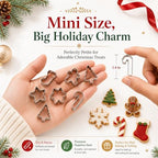 Mini Christmas Cookie Cutters Set 20 Pieces Stainless Steel Cookie Cutter Set for Baking -Christmas Tree,Snowman,Reindeer,Santa Face, Star,Stocking,Candy Cane,Gingerbread Man and More - Image 3