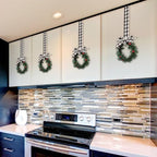 Retrowavy 12 Pcs Small Christmas Kitchen Cabinet Wreaths with Ribbon - Image 3