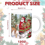 Whaline 4Pcs Vintage Christmas Mug Set 12oz Santa Snowman Coffee Mug Ceramic Xmas Winter Party Cups for Home School Office Housewarming Gift - Image 2
