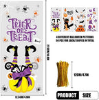 CCINEE Halloween Cellophane Treat Bags, 200pcs Clear Cello Candy Bags with Twsit for Halloween Trick or Treat Party Supply - Image 2