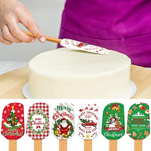 Patelai 6 Pcs Christmas Kitchen Spatulas Utensils Wood Handle Accessories - Image 6