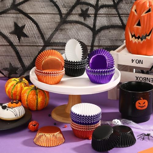 SANNIX 450Pcs Halloween Foil Cupcake Liners Muffin Liners Baking Cups - Image 5