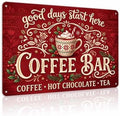 Christmas Coffee Bar Sign, Holiday Kitchen Decor, Vintage Wall Art by Unknown